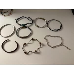 Set of Mixed Metal and Beaded Bracelets
